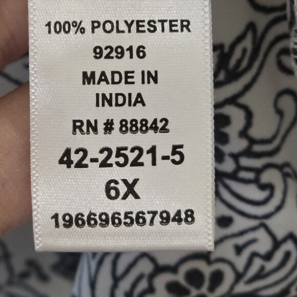 Catherines Breezeway‎ Georgette High-Low Tunic Tank Top Black Medallion Print 6x - Picture 5 of 7